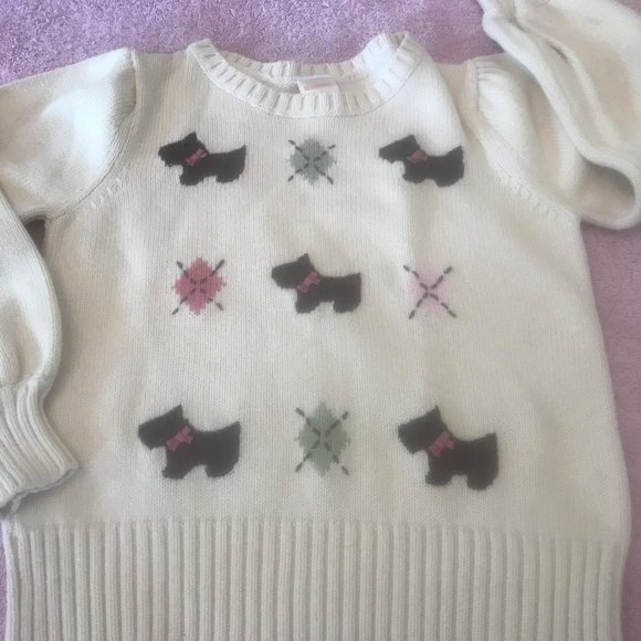 Ensemble Gymboree Fille 5/6 Ans : Pull Col Roulé Chien Et Pantalon Noir - Occasion Très Bon état